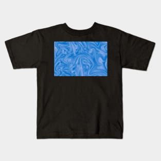 Light Blue Swirling Marble Pattern Kids T-Shirt